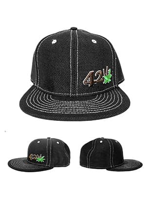 Black and Green 420 Hat